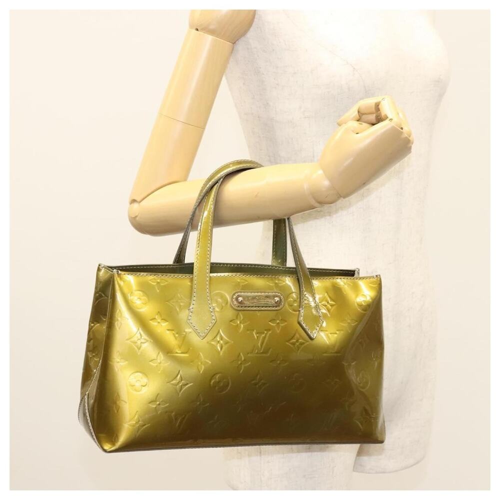 Louis Vuitton WILSHIRE PM Vernis Olive Art Deco Handbag - date code MI4059